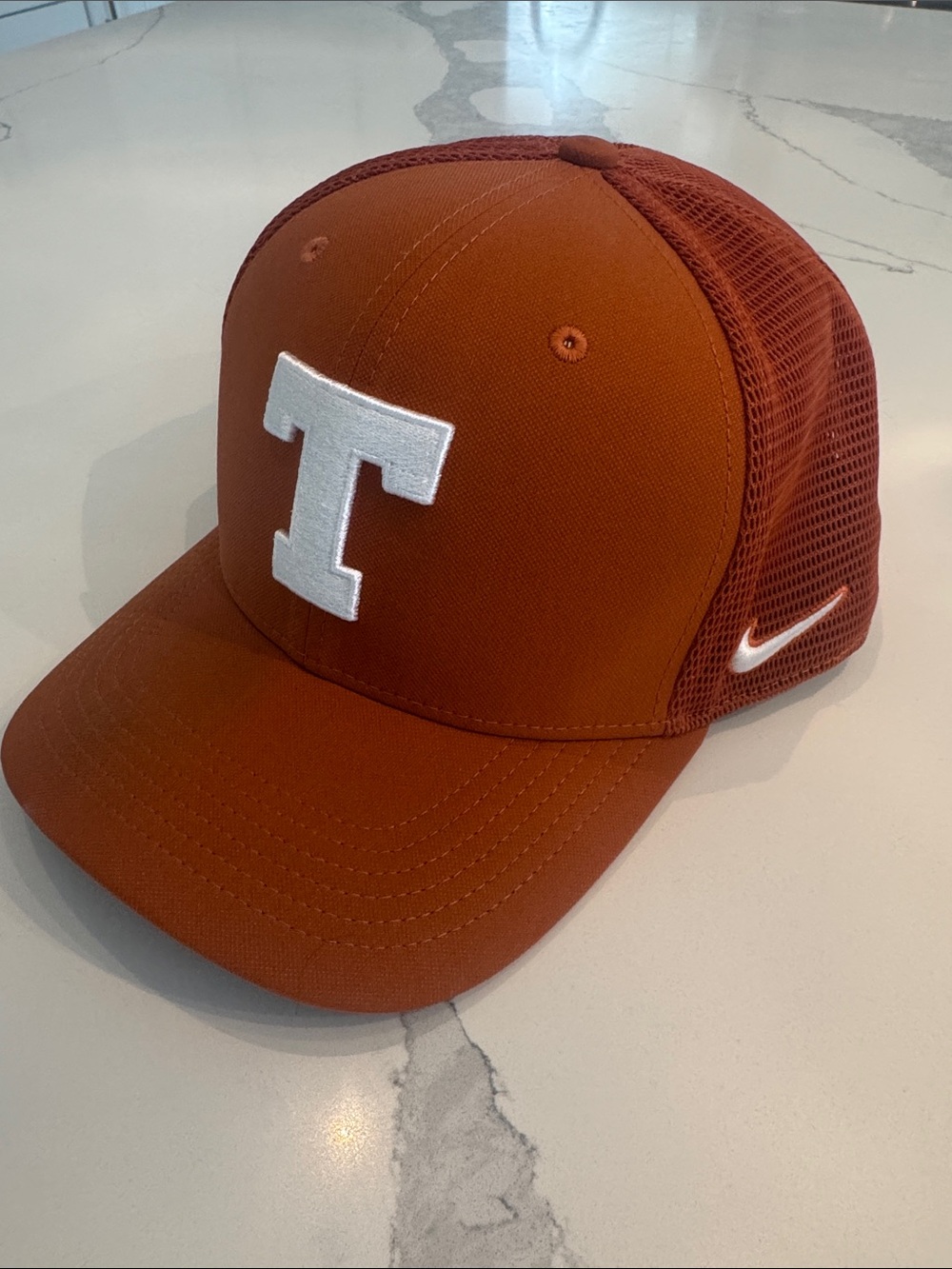 Texas longhorn Nike Burnt Orange Mesh Trucker Hat with White 'T' Patch